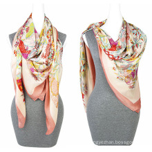 Fashion Printing chiffon 100% polyester silk feel scarf Square Scarf